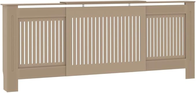 MDF Radiator Cover Cabinet Shelf, Heater Heating Side Stand Radiator Cover Living Room Furniture Decor, Brown 80.7"x8.1"x32.1",-454