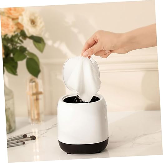 Slim Trash Can Lid Mini Trash Bin for Desk Office Wastebasket Press Type Reusable Bathroom Garbage Can Plastic Desktop Waste Bin