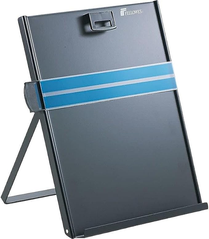 Fellowes 11053 Metal Copyholder, Steel, 200 Sheet Capacity, Black