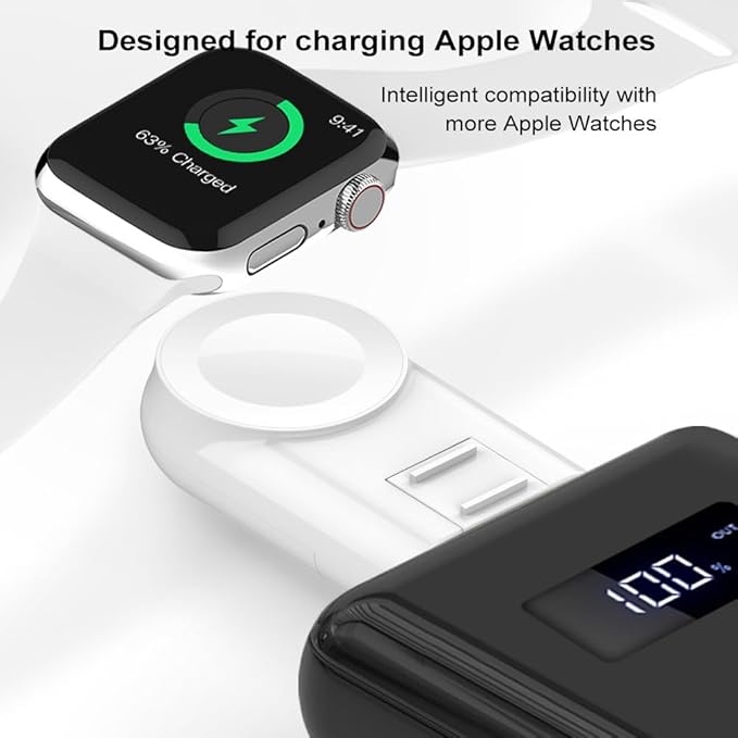 Meenova Adjustable iWatch Charger Compatible with Apple Watch Charger for Travel, Office, Home, Car, Rotating USB A Connector
