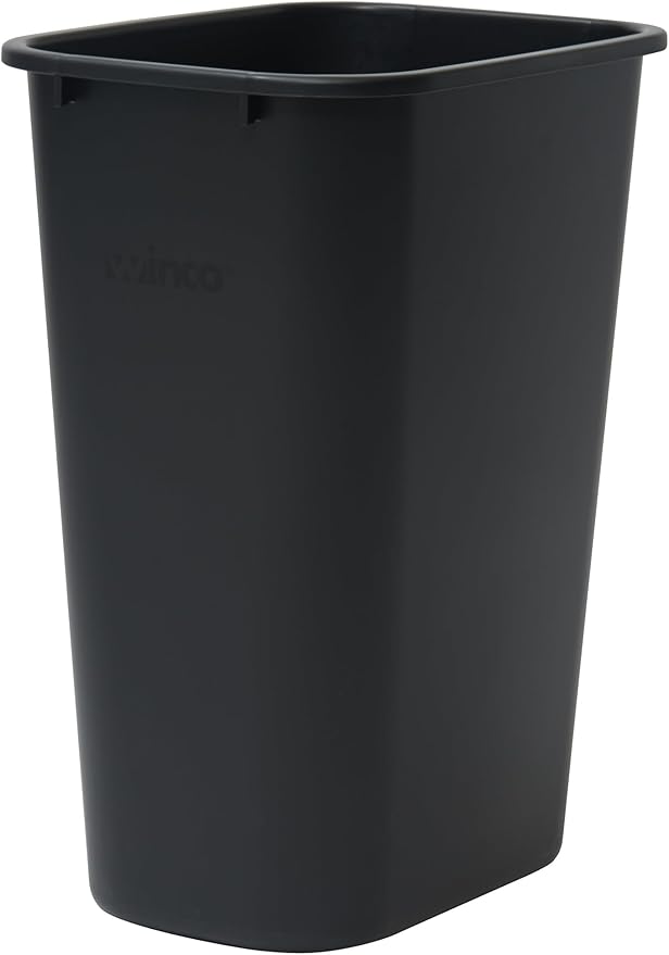 Winco Waste Basket for Home and Office, 10 Gallon, Black