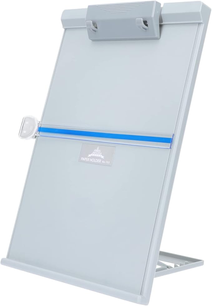 VILLCASE Adjustable Document Holder for Desk with Removable Ruler Pencil Storage Lightweight Plastic Copyholder for Typing Reading at Home Office School
