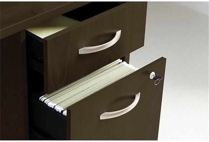 Bush Business Furniture Series C 72W x 24D Office Desk with Mobile File Cabinet in Mocha Cherry