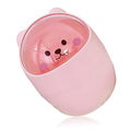 Cute Bear Mini Desktop Trash Can Lid Slim Plastic Trash Bin for Home Office Cartoon Garbage Container for Bedroom and Desk