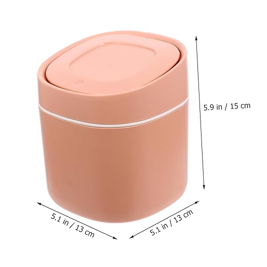 SOLUSTRE 1pc Plastic Desktop Trash Can Small Desk Bin Slim Garbage Holder Mini Lid