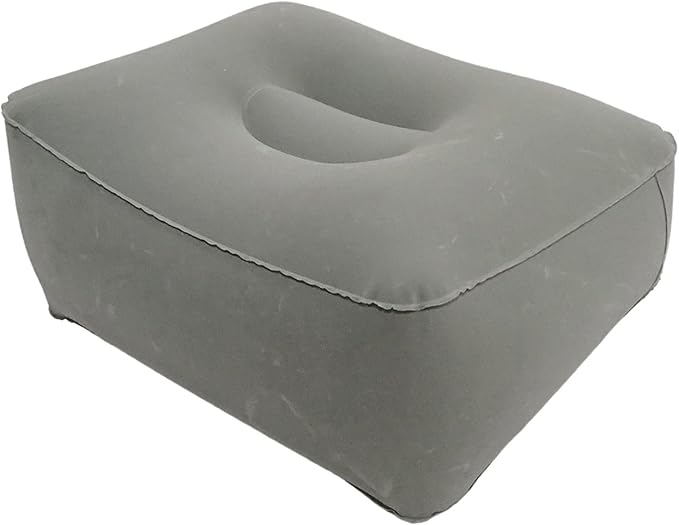 Foot Rest for Under Desk at Work, Inflatable Foot Stool Cushion for Home, Gaming, Computer, Office Under Desk Footrest Pillow, Gray