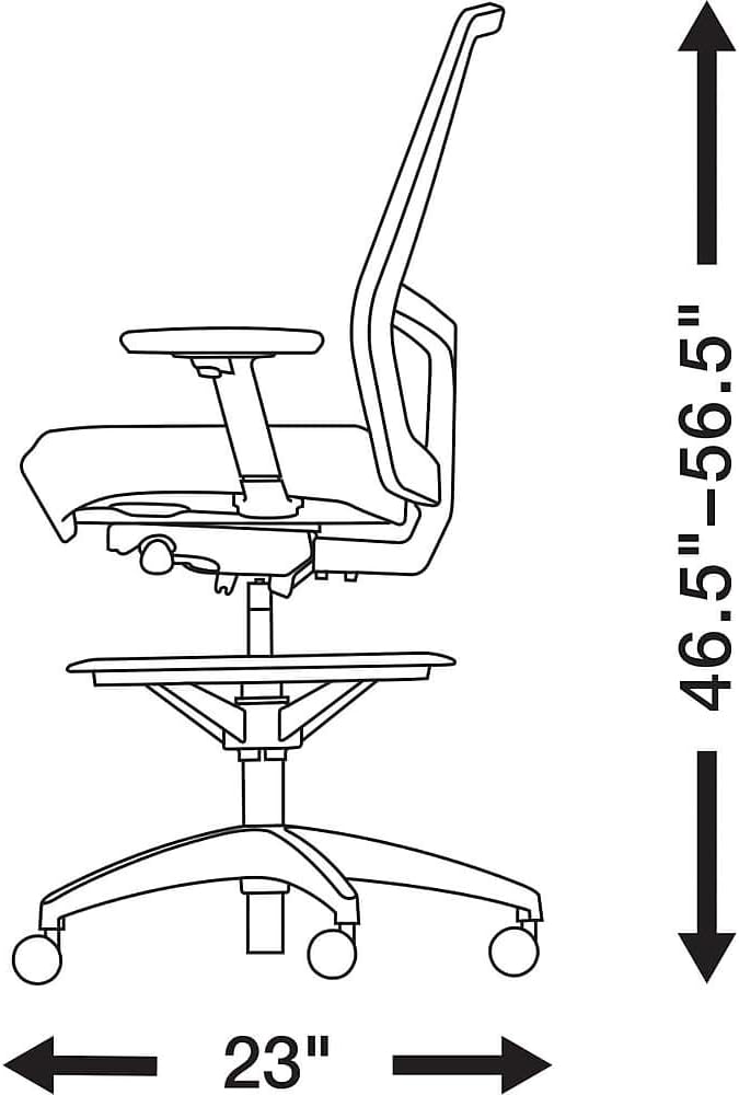 STAPLES Workplace 2.0 Drafting Stool, Mesh, Black