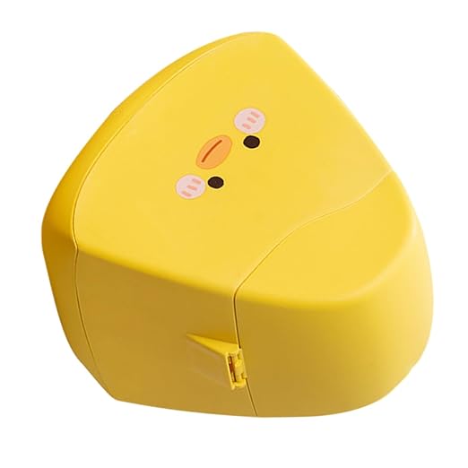 PRETYZOOM Slim Desktop Rubbish Can Lid Mini Waste Basket for Office Desk Bedroom Pp Material Cartoon Design