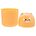 PRETYZOOM Cute Bear Desktop Trash Can Lid Mini Plastic Garbage Bin for Home Office Slim Waste Container for Bedroom and Tabletop Creative Animal Design