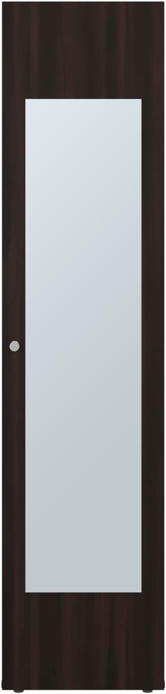 Saily Storage Cabinet with 4 Shelves and Mirror on Door, Modern Design, Walnut Mirror on Door: Includes a full-length mirror, making it convenient for quick outfit checks. Easy Access: Features a s