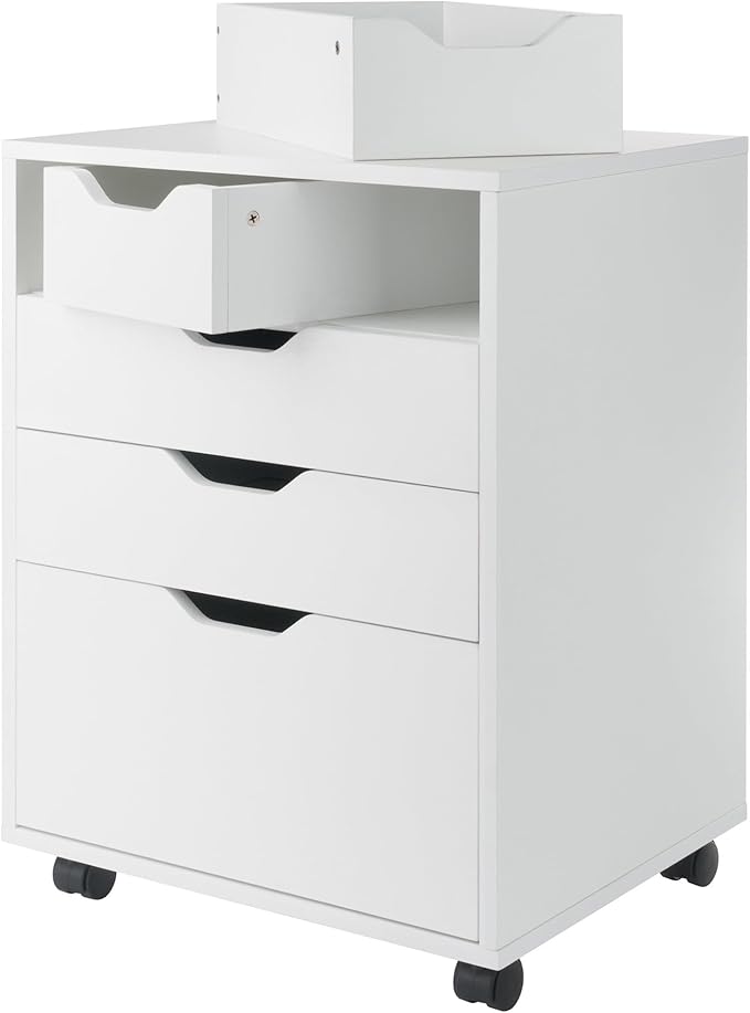 Winsome Halifax Mobile Storage Cabinet with Drawers, Stylish & Functional Home Storage Cabinet for Filing, Kitchen Organization, Moveable Furniture for Office, Dorms, Apartments