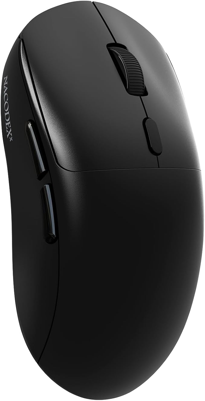 A.JAZZ NJ07 Wireless Mouse, 67g Ultra-Lightweight, 3-Mode 2.4G/Bluetooth/USB-C, 6 Adjustable DPI up to 12800, 1000Hz Optical Sensor, Ergonomic Design Long Battery Life, Compatible with PC & Mac-Black