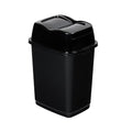 Garbage Can with Swing Top-Split Lid | Small Trash Can with Lid | Durable Plastic | Slim & Sturdy Trash Bin | Fingerprint Resistant | 1.25 Gallon / 5 qt / 5 L - Black | Superio Brand