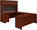 Bush Business Furniture Series C U Shaped Desk with Hutch and Storage, 72W, Hansen Cherry