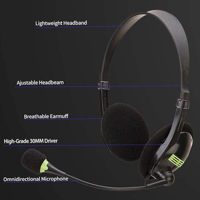 Wired Gaming Headset - Gaming Earphone with Microphone USB Headphone with Mic for Video Game Wired Earbuds