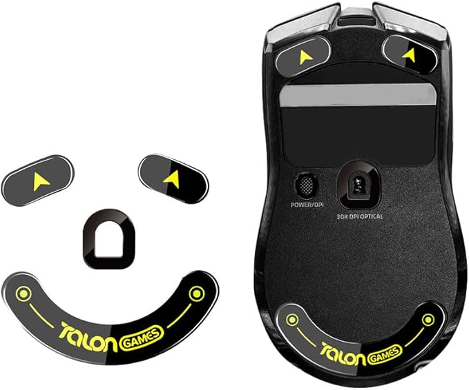 TALONGAMES Curved Edges Ultra Strong Glass Mouse Skates Feet Compatible with Razer Viper V2 Pro Gaming Mouse Feet Replacement,Super Smooth Glide Fast and Durable Sole (Black)