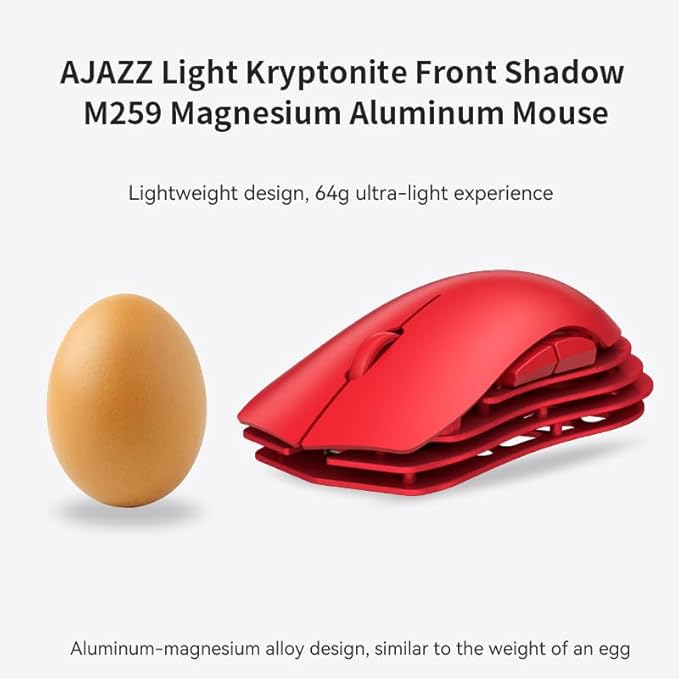 AJAZZ M259 Magnesium Aluminum Alloy Mouse, BT/2.4G/USB-C Lightweight Mice (Black)