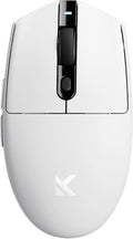 MCHOSE G3 Wireless Gaming Mouse, Symmetrical, PAW3311, 12K DPI, Tri-Mode Connection, Wireless/Wired 1K Polling, 64g Weight, 130 Hours Battery Life (G3, White)