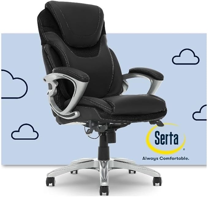 Home Square 2-Piece Set with Adjustable Standing Desk and Executive Office Chair