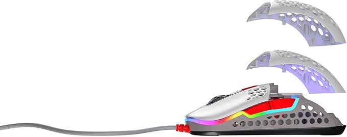 XTRFY M42 RGB, Ultra-Light Wired Gaming Mouse, Cutting-Edge Pixart 3389 Sensor, Modular Casing (2 Sizes incl.) Adjustable RGB Lighting, Retro Edition