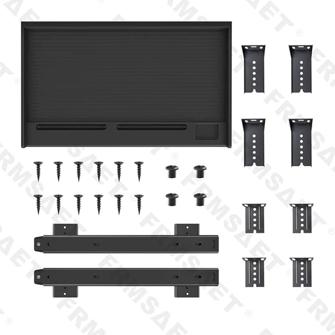 FRMSAET Office Furniture Accessories Keyboard Drawer Under Desk Multipurpose Tray with Adjustable Height Bracket-for Organize Keyboard,Tool,Pencil,Eraser (Large,Black)