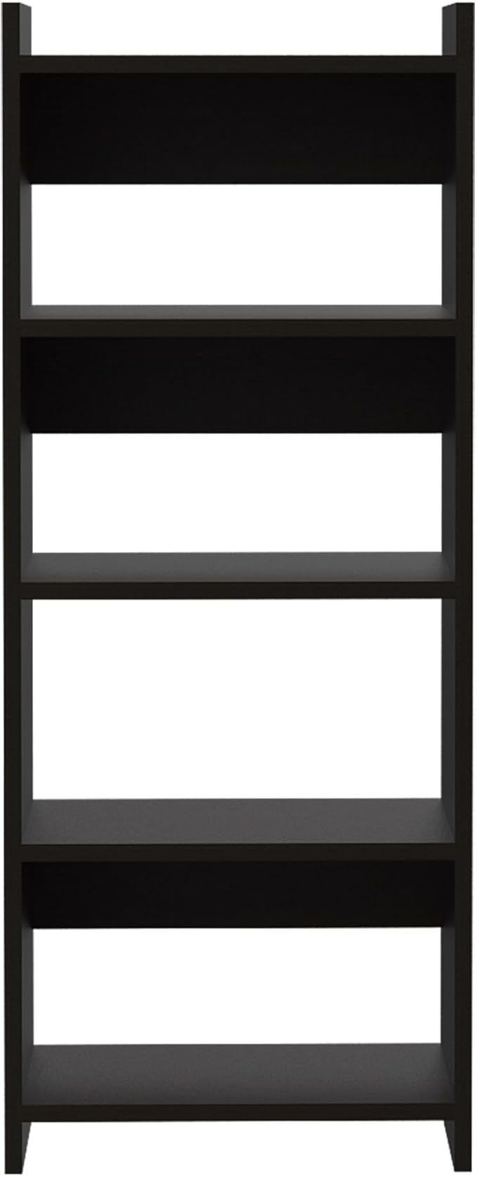 Penau Home Office Set with Single Drawer, Keyboard Tray, Black Bookcase with 5 Shelves, Modern Compact Design