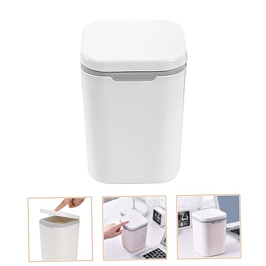 Slim Desktop Trash Can Set of 2 Tiny Miniature Office Garbage Bins Creative Cartoon Shaped Waste Baskets