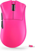 ATTACK SHARK V3 Ultra-Light Wireless Gaming Mouse,PAW3311 Sensor, 500mAh, 62g, 25KDPI 2.4G/BT/USB-C Rechargeable Wireless Mouse with 5 Programmable Buttons for Laptop,PC,Mac Gamer (Berry Red)