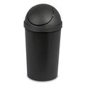Sterilite 6 Pack SwingTop Wastebasket, Round Trash Can w/Swing Top Lid 3 Gallon, Black