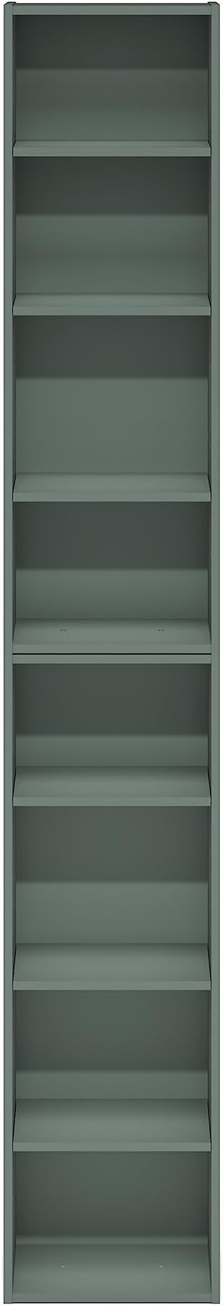 Furinno PASIR Book Shelf, 8-Tier Separable Tall Bookshelf, Stackable Bookcase with Adjustable Open Shelf, 9.3 x 11.8 x 70.9, for Living Room, Bedroom, Home Office, Sage Green