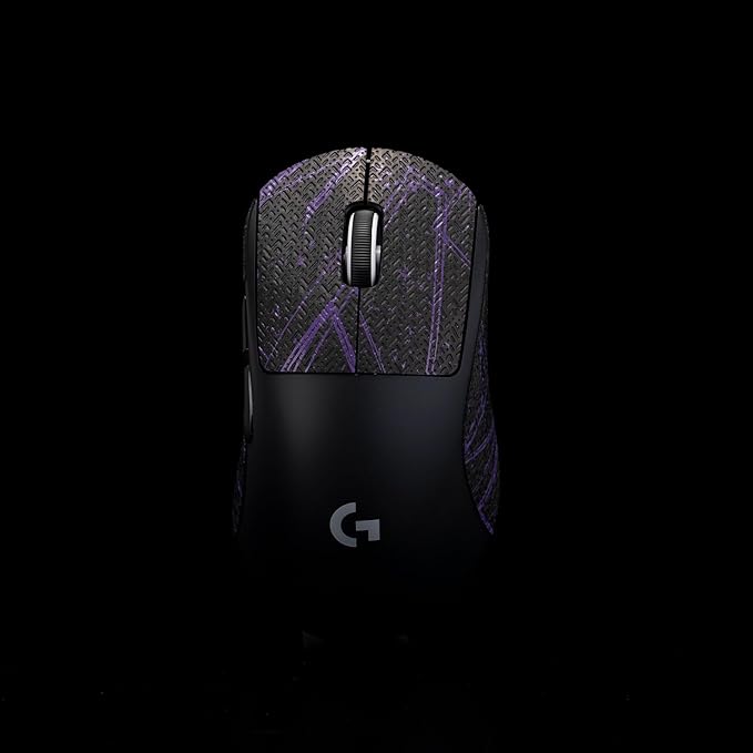 Grip Tape for logitech G Pro X Superlight 2 DEX (GPW4) - Anti-Slip,Enhanced Control, Sweat Resistance,Improves FPS Gaming Grip & Mouse Protection [Pre-Cut] Black Purple 0.5mm