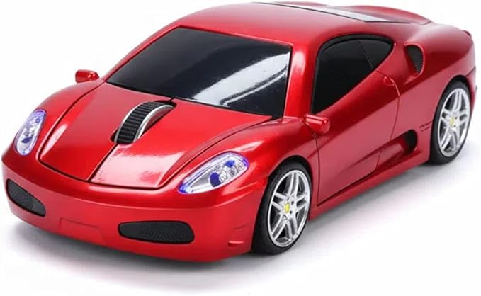 Wireless USB Optical Mouse, Red, 1600 DPI, 10m Operation Distance, Plug and Play