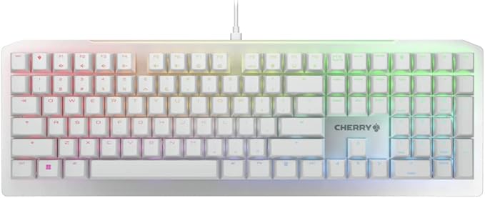 Cherry MV 3.0 Viola Wired Mechanical Gaming Keyboard. RGB Backlight with Cross Linear Viola Switches. from The Makers of The MX Switch. (White)