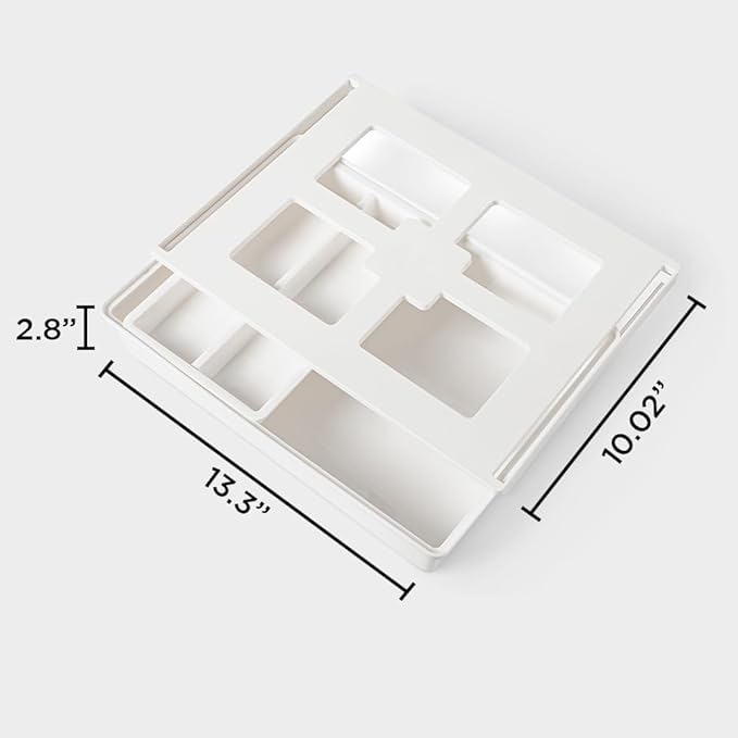 GAROOD Under Desk Drawer, Slide out Hidden Desk Drawers Organizer, Self-adhesive drawer for office/classroom/home 13.3'' x 10.02'' x 2.8’’ (White)