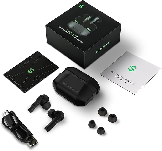 Black Shark Wireless Earbuds,Bluetooth Earphone Noise Cancelling with Dual-Modes, IPX5 Waterproof 26h Play Time Sport Bluetooth Headphones for iPhone/Android