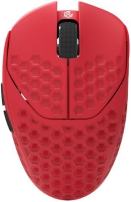 GWolves HTR Lightweight Wireless Fingertip Grip Gaming Mouse,~28Gram,8K-Report,Low Latency,PAW3395 26,000CPI,Nrf52840 CPU,6 Programmable Btns,On-Board Memory,PC/Mac and Laptop (Honeycomb, Red)