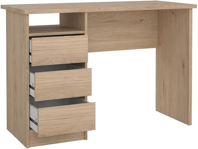 Pemberly Row Set of 2 Writing Desk and 3-Drawers Mobile Cabinet with Casters