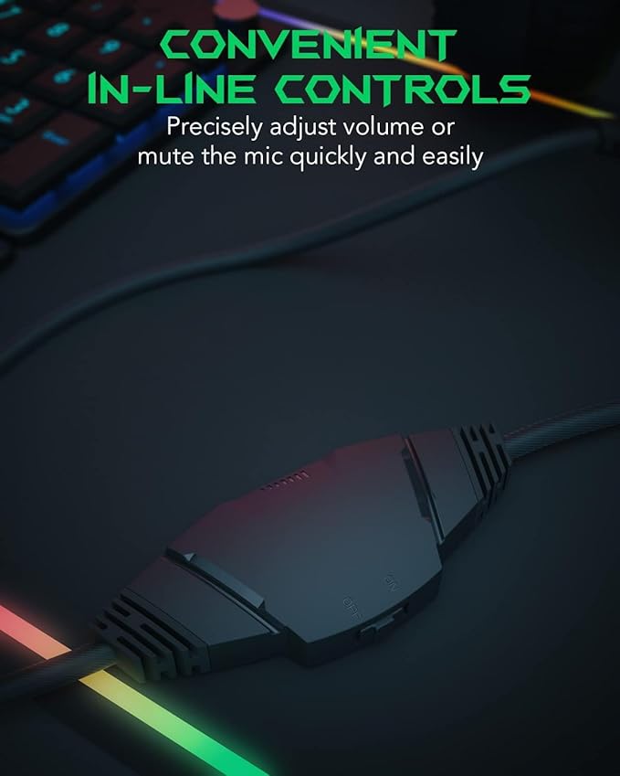 Black Shark Gaming Headset for PC, PS4, PS5, Switch, All-in-1 Gaming Headphones with Ultra-Clear Bendable Mic, 50mm Dynamic Drivers, Noise Isolation Ear Cushions, in-line Controls - Goblin X1