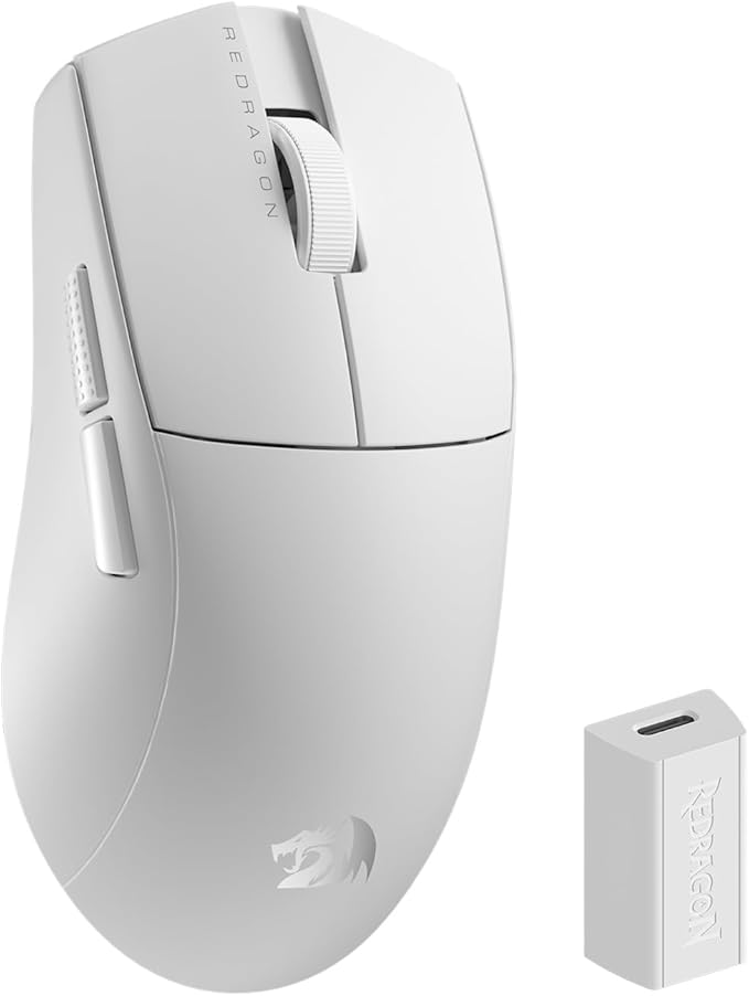 Redragon M916 PRO 3-Mode Wireless Gaming Mouse, Hype-Speed 4K Polling Rate, 49G Ultra-Light 26K DPI Mouse w/Ergonomic Natural Grip Build, Redefinable Macro Buttons, Software Supported