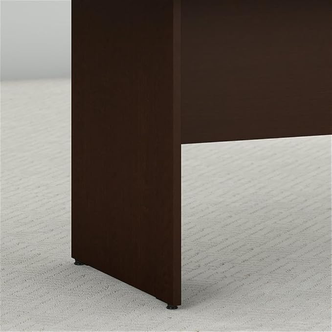 Pemberly Row Set of 5 - Cherry Conference Table & 4 Dark Gray Executive Chairs
