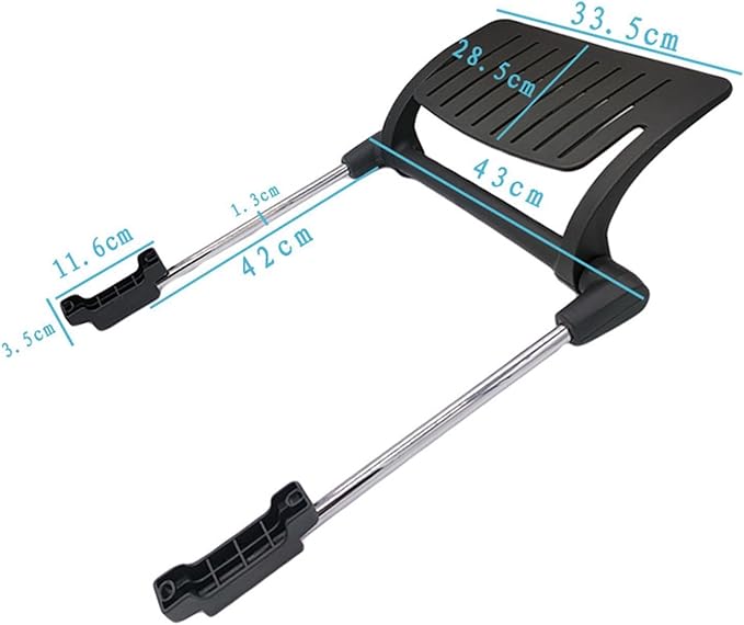 Office Chair Footrest Attachment, Adjustable, Black, Iron & Polypropylene Frame, for Office, Home, Meeting Rooms