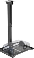 WALI Projector Ceiling Mount Tray, Height Adjustable Wall Mount Holder for Projectors, Hidden Cable Management, Fits Projectors up to 22lbs, 13.7" x 8.6" Platform, Black (PM-005-B)