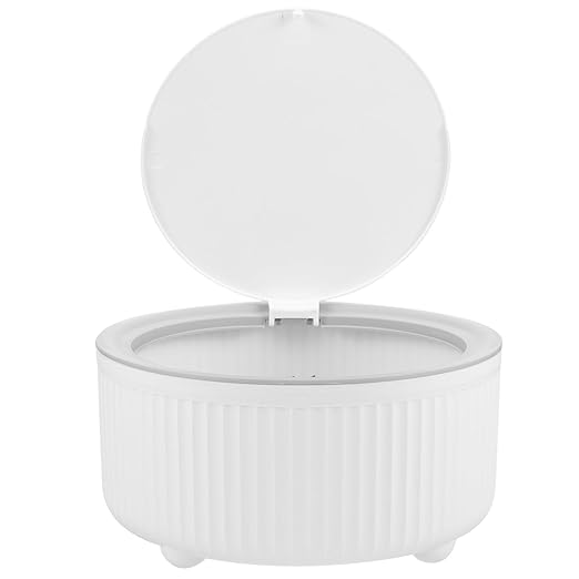 Cabilock Mini Desktop Trash Can Slim Waste Basket for Bedroom Living Room Office Easy Clean Round Design for Countertop Use Lightweight Compact Garbage Bin