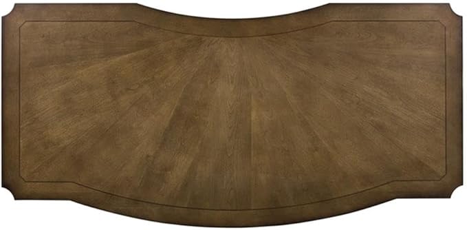 Pemberly Row Jr Executive Office Set, Medium Brown Finish, Antique Toffee Poplar & Birch Veneers, 5-Piece, Includes Desk, Credenza, Hutch, Adjustable Shelves, Touch LED Lighting, Wire Management