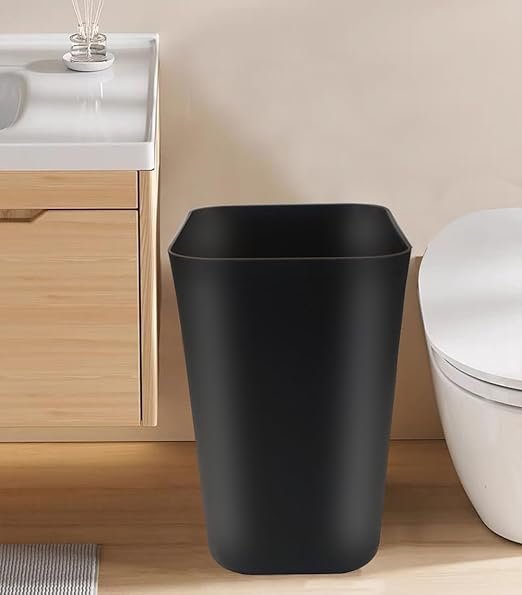 3.6 Gallon Small Trash Can Wastebasket for Kitchen Office Bathroom (3.6 Gallon(2 Pack), Black)