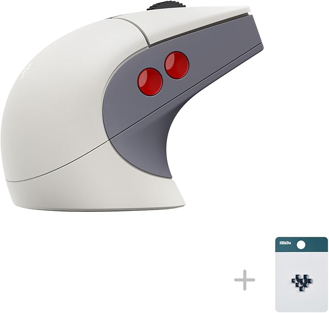 8Bitdo Retro R8 Mouse with Charging Dock, PAW 3395 Optical Sensor DPI 26K, 4K Polling Rate, Programmable Buttons, Kailh Sword GM X Micro Switches, Ambidextrous - N Edition