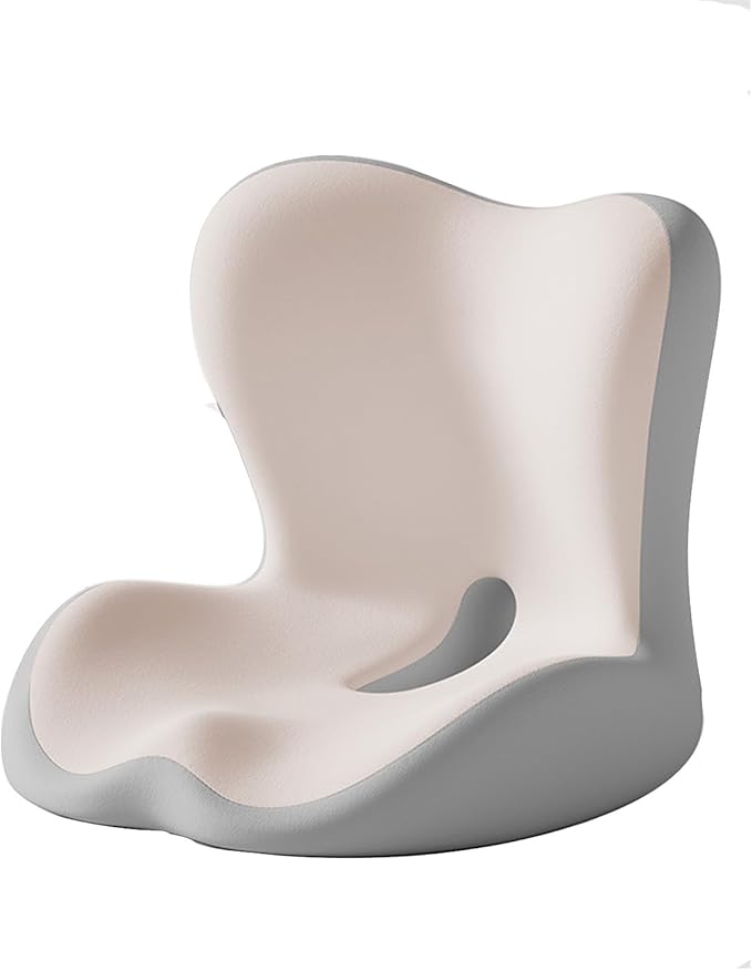 Pink,Back and Seat Cushion, 2025 New Ergonomic Non-Slip Memory Foam Seat Cushion with Back Support, L-Shaped Breathable Seat Cushions for Car, Office, Home