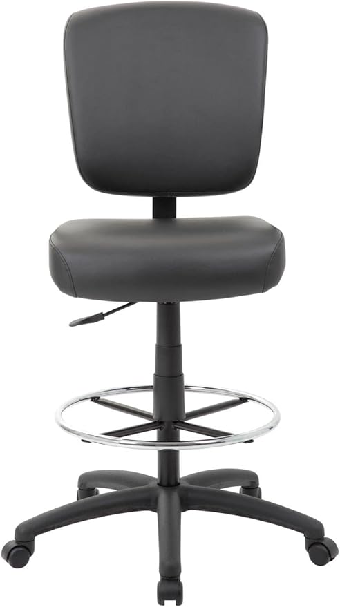 Boss Office Products Oversized Drafting Stool in Black