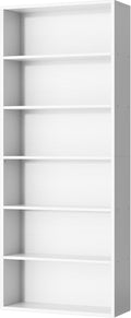 Shintenchi Bookshelf,6-Tier Open Bookcase and Bookshelves,6 Shelf Display Storage Shelves Floor Standing 70.6 inches Tall Bookcase for Home Office, Living Room (White)