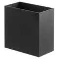 mDesign Small Steel Rectangular 2.4 Gallon/9.1 Liter Trash Can, Waste Basket for Bathroom, Bedroom, Home Office - Holds Garbage, Recycling, Household Items - Linn Collection - Matte Black